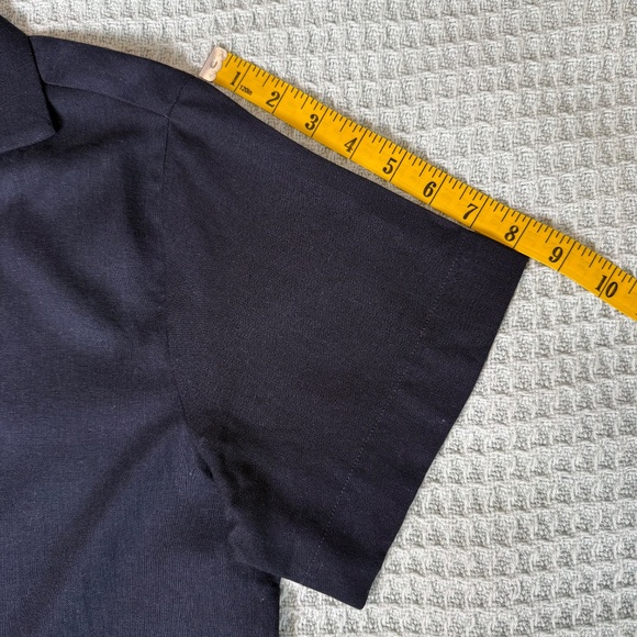 NWT Mar de Lua Arlet Shirt Womens Small Medium Navy Blue Cropped Boxy Resort Top - Picture 6 of 7